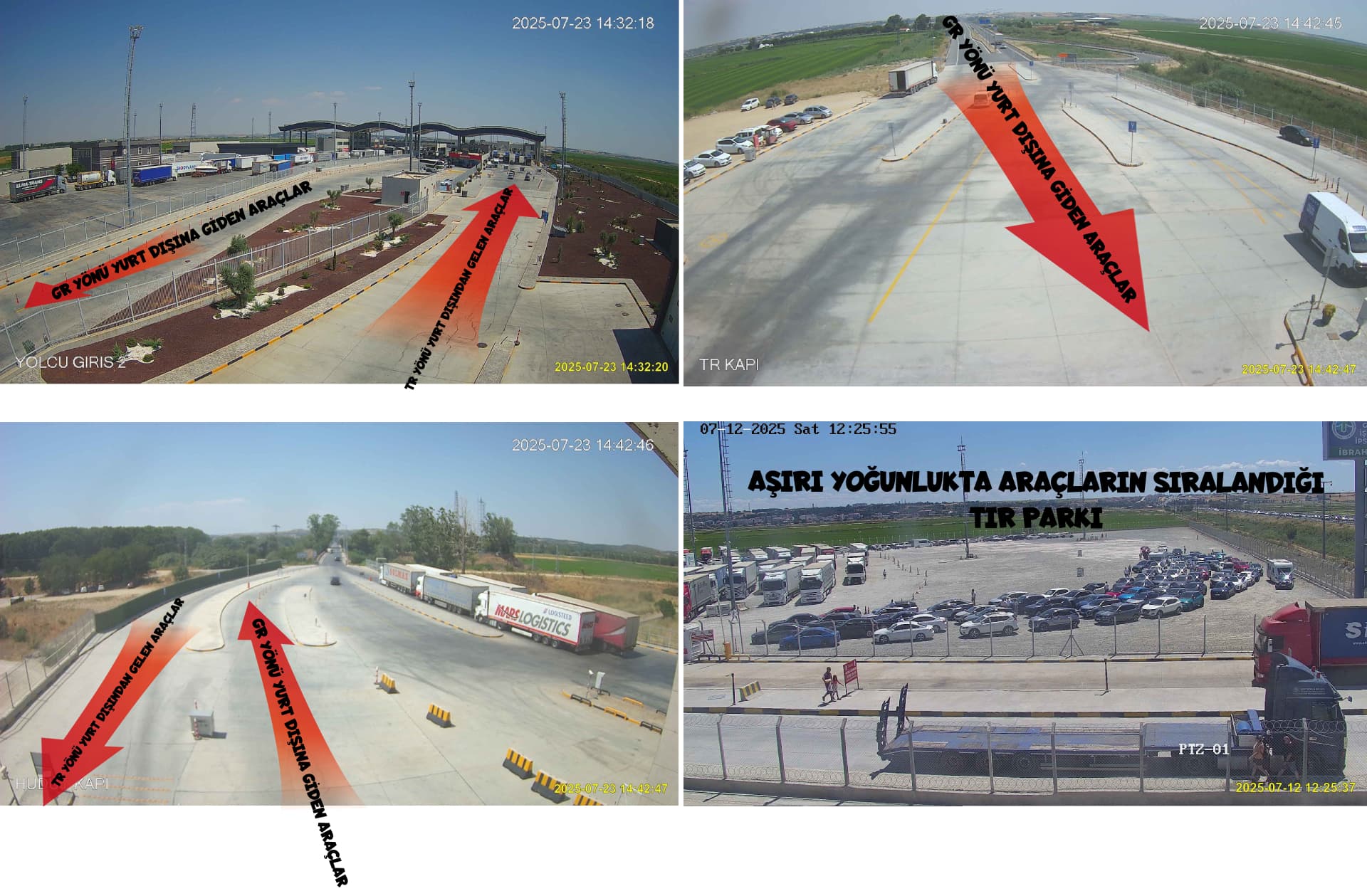İpsala Sınır Kapısı Kamera Yönleri Açıklaması