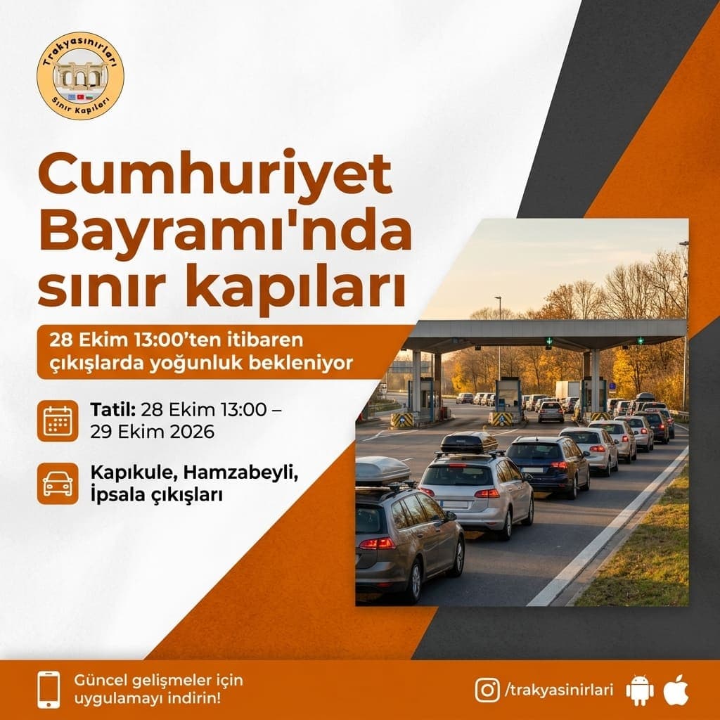 Cumhuriyet Bayramı sınır kapısı yoğunluğu: Saat Kazanın